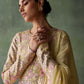 Grey And Yellow Floral Anarkali Set