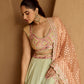 MINT GREEN TISSUE LEHENGA SET
