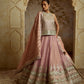 PURPLE PATCH TISSUE KURTA LEHENGA SET