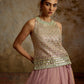 PURPLE PATCH TISSUE KURTA LEHENGA SET