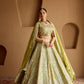 GREEN DUAL KALI TISSUE LEHENGA SET