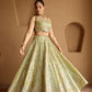 GREEN DUAL KALI TISSUE LEHENGA SET