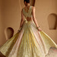 YELLOW, PINK AND GREEN TRICOLOR LEHENGA SET