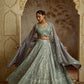 GREY TISSUE LEHENGA SET