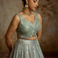 GREY TISSUE LEHENGA SET