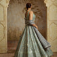 GREY TISSUE LEHENGA SET