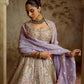 PURPLE TISSUE PATCH LEHENGA SET