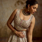 PURPLE TISSUE PATCH LEHENGA SET