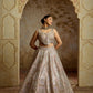 PURPLE TISSUE PATCH LEHENGA SET