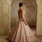 PEACH HALTERNECK TISSUE LEHENGA SET
