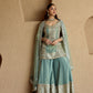 GREEN TISSUE KURTA SHARARA SET