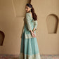 GREEN TISSUE KURTA SHARARA SET