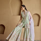 MINT GREEN TISSUE PATCH KURTA SHARARA SET