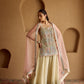 IVORY TISSUE PATCH KURTA SHARARA SET