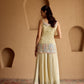 IVORY TISSUE PATCH KURTA SHARARA SET