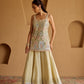 IVORY TISSUE PATCH KURTA SHARARA SET
