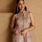 LILAC TISSUE HALTERNECK PATCH KURTA GARARA SET