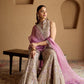 LILAC TISSUE HALTERNECK PATCH KURTA GARARA SET