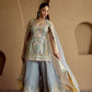 GREY TISSUE PATCH KURTA SHARARA SET