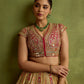 YELLOW, RUST AND RED PATCHWORK SILK LEHENGA SET
