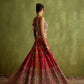 RUST, RANI AND CORAL SILK LEHENGA SET