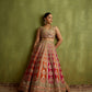 BRONZE WITH RANI AND RUST PATCH SILK LEHENGA SET