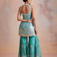 Turquoise Tissue Garara Kurta Set