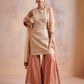 Melon Orange Tissue Garara Kurta Set