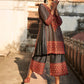 Side Pleated Kurta Set with Mirror work