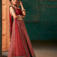 Red Blue Lehenga Set with Applique Mirror work
