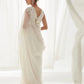White Pearl and Sequin Saree Set