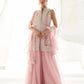 Pink Sharara Kurta Set with Ruffle Dupatta