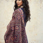 Sheer Anarkali Set in Navy Blue