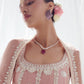 Pink Net Anarkali Set