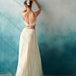 Off White Georgette Cape Set With Pleated Skirt